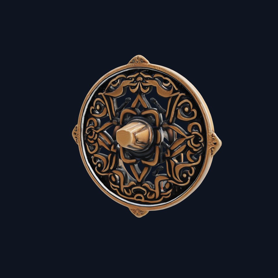 Ornate Brass Door Knocker Model Pack